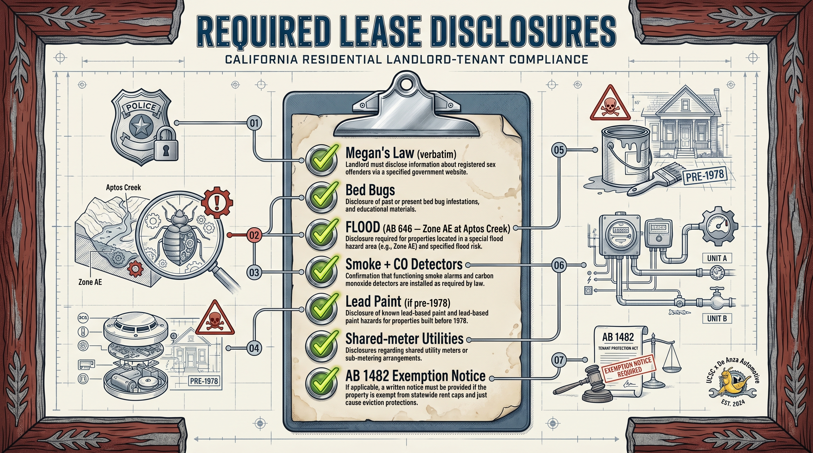 Required lease disclosures checklist — infographic